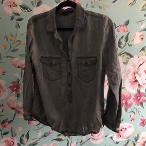 Grey Chambray Top